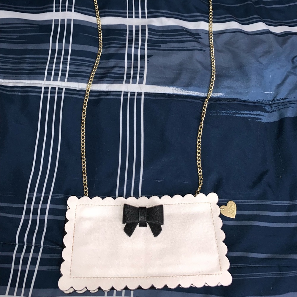 Betsey Johnson White Gold Chain Wallet